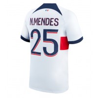 Dres Paris Saint-Germain Nuno Mendes #25 Gostujuci 2023-24 Kratak Rukav